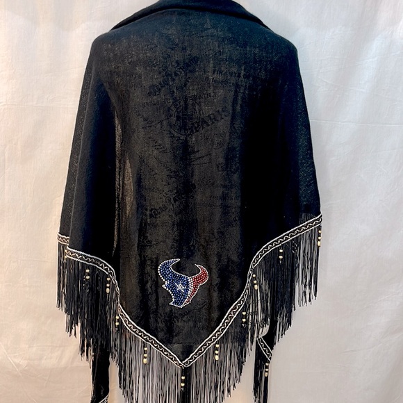 Texans Shawl Wrap Cardi, Open Kimono Cardigan, Long Vest, Scarf - Picture 3 of 4